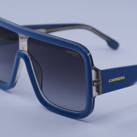 Carrera FLAGLAB 14 0YRQ 9O Sunglasses Blue Beige Shield Frame, Grey Lenses - Picture 9 of 11